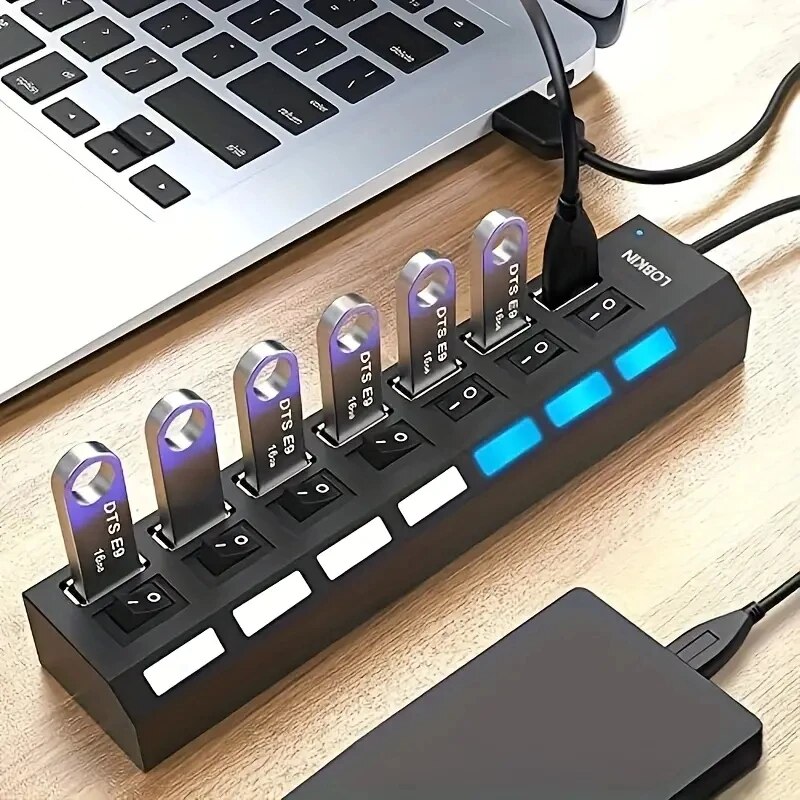 High Speed 4/7 Ports USB HUB 2 - Laptop Accessories Hub recension och pris