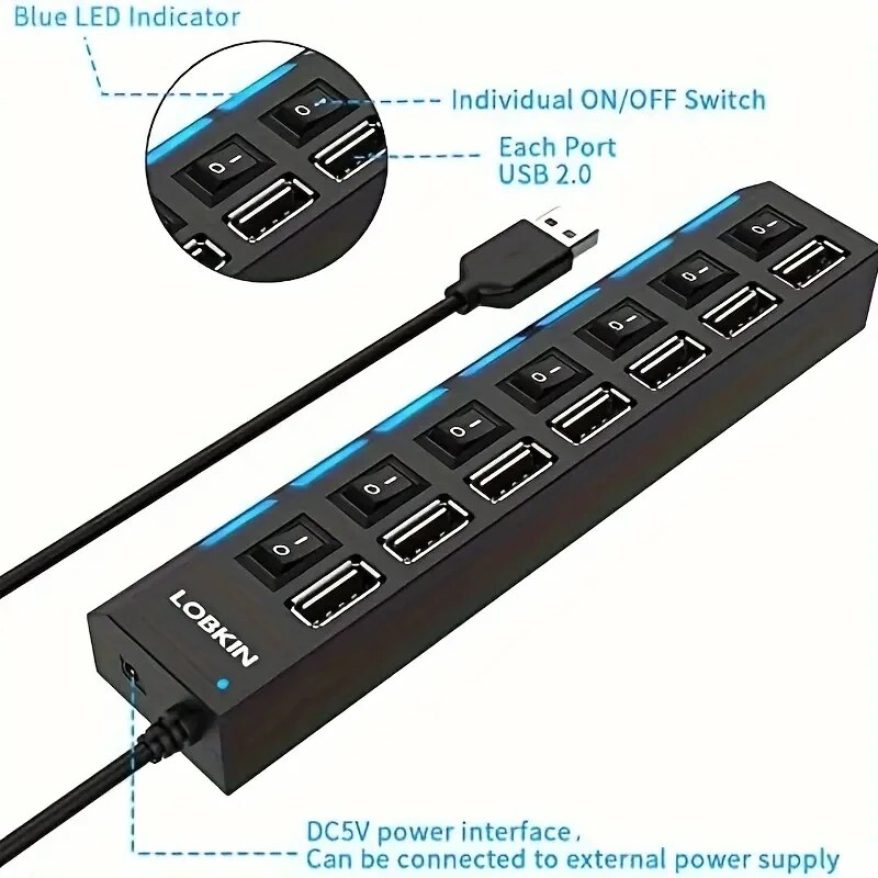 High Speed 4/7 Ports USB HUB 2 - Laptop Accessories Hub recension och pris
