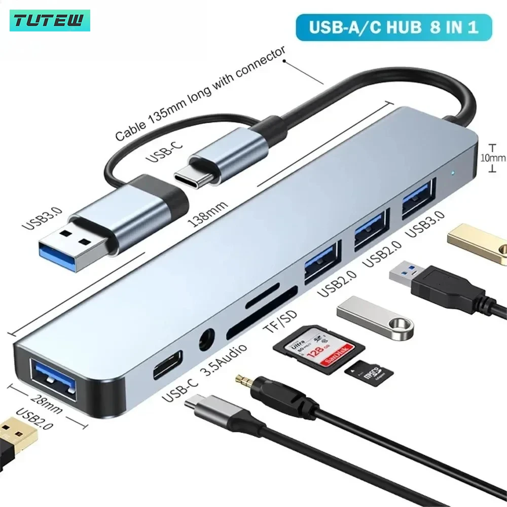 8 in 1 USB C Hub USB Splitter  - Laptop Accessories Hub recension och pris
