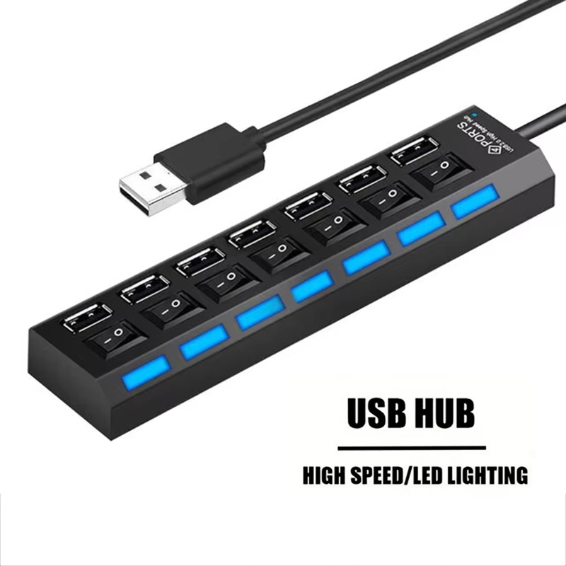 7 Port USB 2.0 Hub Splitter Fo - Laptop Accessories Hub recension och pris