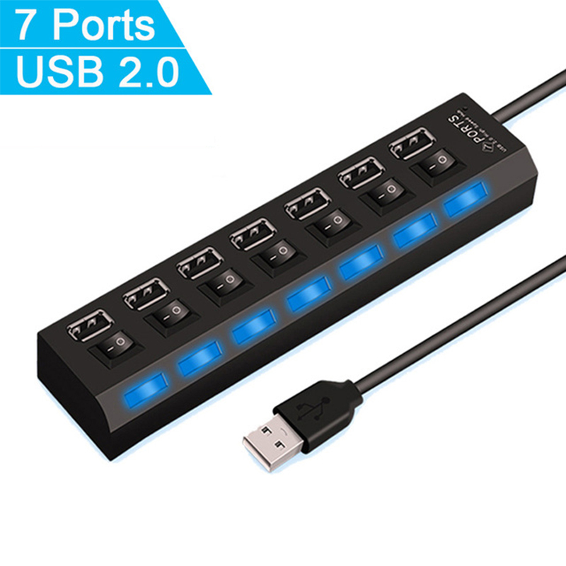 7 Port USB 2.0 Hub Splitter Fo - Laptop Accessories Hub recension och pris