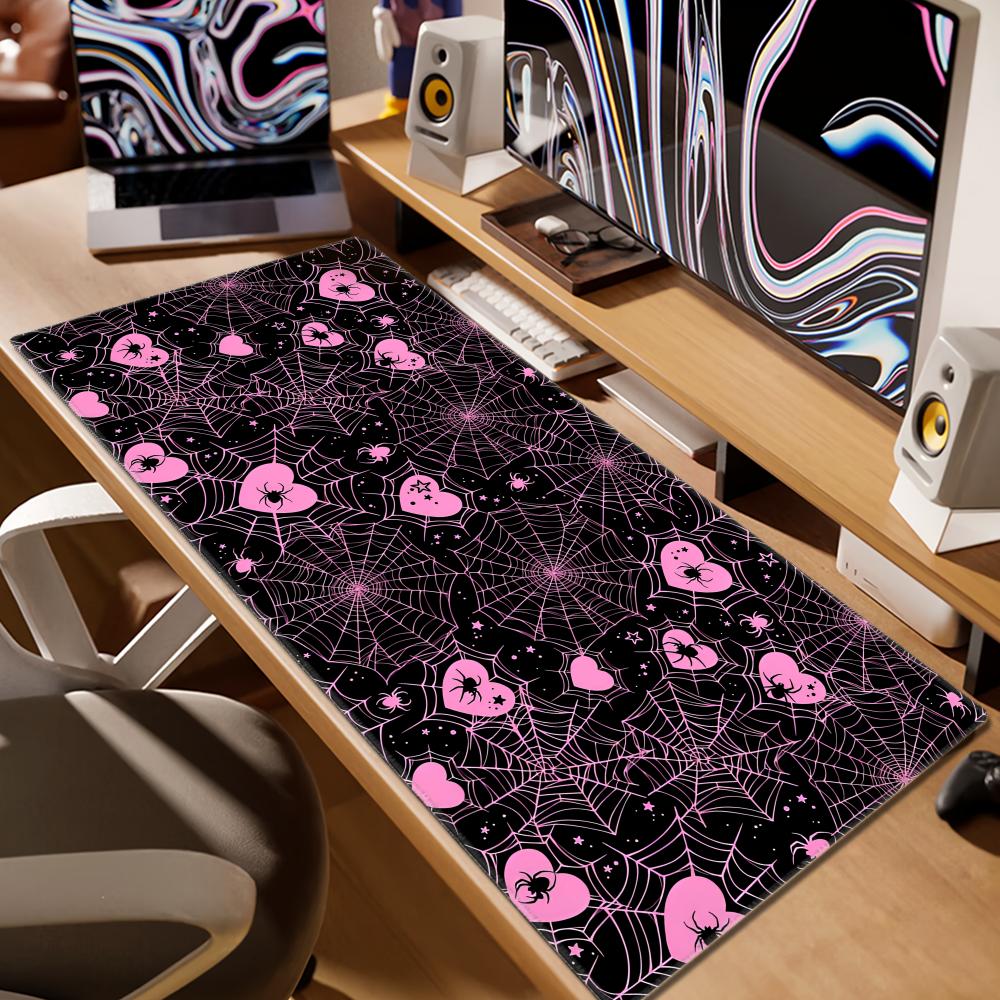 90x40 White or Pink Spiderweb  - Laptop Accessories Pink recension och pris